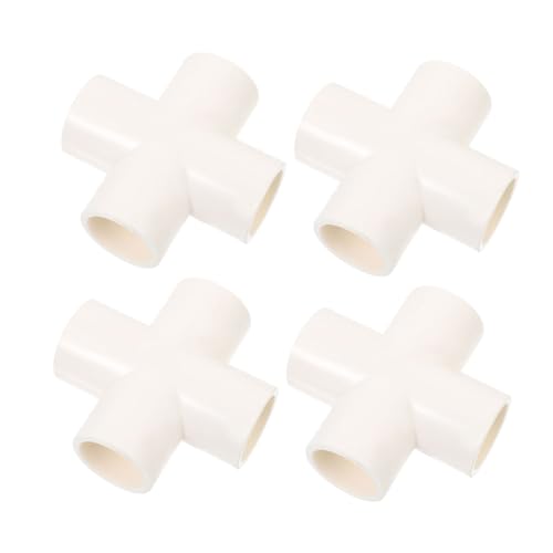 BELLIFFY 4 Stück PVC Verbinder Weiß Langlebiger PVC Rohrverbinder Frostbeständig UV resistent Stoßfest für Wasserrohre und Verteilerinstallation Vielseitig und Robust von BELLIFFY