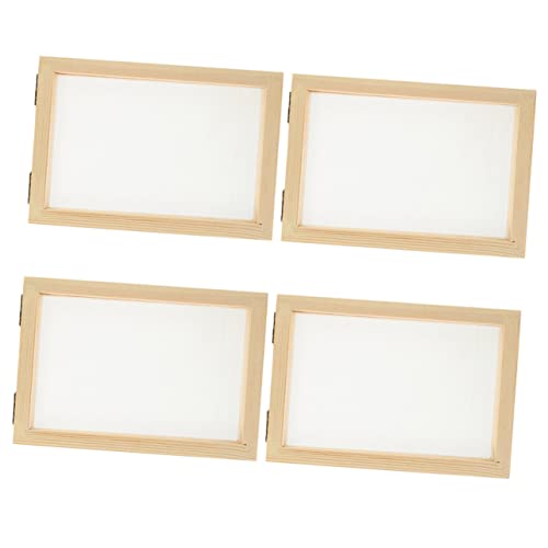 BELLIFFY 4stücke Holzrahmen Für Papierherstellung DIY-papiersieb Papierschöpfwerkzeug Für Junge Mädchen Bastelzubehör Für Handgeschöpftes Papier Bildschirm Zur Papierherstellung von BELLIFFY