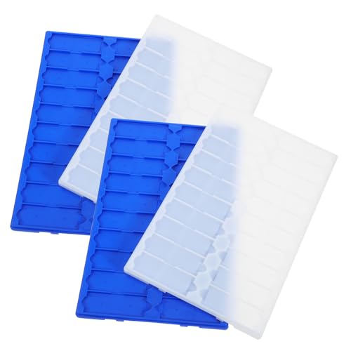 BELLIFFY 4 Stück Teiliges Mikroskop objektträger tabletts aus Kunststoff Kapazität Stapelbare Aufbewahrungsplatten für Geordnete Probenlagerung Weiß und Blau Robust und Platzsparend von BELLIFFY