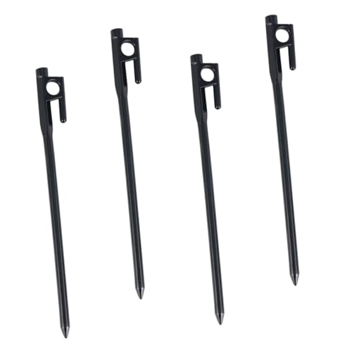 BELLIFFY 4 Stück Teiliges Outdoor Zelt Heringe aus Gusseisen Robuste Zeltnägel für Strand Schnee Camping und Outdoor Langlebige Bodenanker mit zulaufender Spitze Handschonender Spitze von BELLIFFY