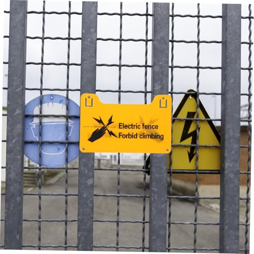 BELLIFFY 4 Stück Wetterfeste Elektrozaun Warnschilder aus Kunststoff Hochsichtbar mit Warnhinweis Hochspannung Sicherer Schutz für Haus Vielseitig Montierbar Abgerundete Kanten für Sichere von BELLIFFY