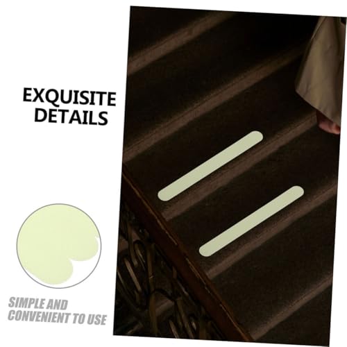 BELLIFFY 48 Stück Fluoreszierende Selbstklebende Anti rutsch streifen für Treppen Rutschfeste Treppenaufkleber Praktische Sicherheitsbänder für Innen und Außen Leuchtende von BELLIFFY