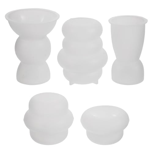 BELLIFFY 5 Stück Silikonform Mehrschichtiger Runder Kerzenhalter mould Hitzebeständig Vielseitig für DIY kerzenhalter Bastelprojekte Moderne Stapelkerzenbasis für Zuhause Dekoration von BELLIFFY