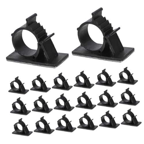 BELLIFFY 50 Stück Selbstklebende Kunststoff Rohrschellen Kabelclips zur Kabel Schlauchbefestigung Robust und Vielseitig für Heim Büro und Fahrzeug Einfache Montage ohne Werkzeug von BELLIFFY