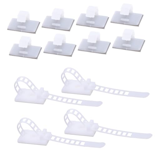 BELLIFFY 50 Stück Teiliges Verstellbare Kabelklemmen mit Selbstklebender Rückseite Weiß Kabel und Drahtbefestigung Flexibler Kabelorganizer für Sauberes Kabelmanagement im Büro und Zuhause von BELLIFFY