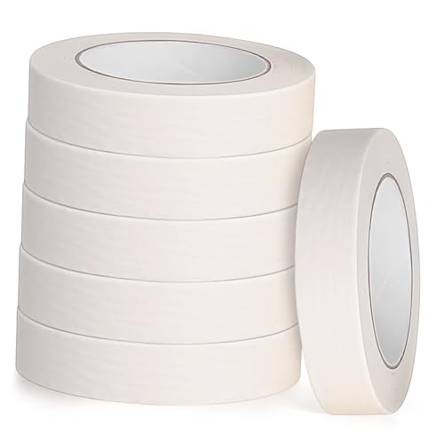 BELLIFFY 6 Rollen Weißes Malerkreppband Leicht Abreißbar Malerband für Präzises Abkleben Basteln und Beschriften Vielseitig Einsetzbar für Handwerk und Heimwerker von BELLIFFY