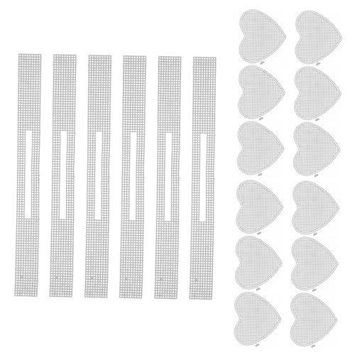 BELLIFFY 6 Sätze Teiliges Häkel-taschenböden aus Weißem Kunststoff-mesh mit Herzförmigen Einlagen Stabile Basis für Handgefertigte Taschen als Häkelgrundlage und Webelement für DIY-Taschen von BELLIFFY
