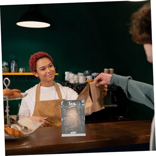 BELLIFFY 6 Stück Acryl Tischaufsteller Klar Doppelseitig Verstellbarer Displayhalter Vertikal Aufsteller für Visitenkarten Menü Präsentation Büro und Theke von BELLIFFY