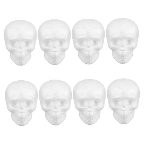BELLIFFY 8 Stück Teiliges Weiße Schaumstoff Halloween Köpfe DIY Bemalbare Gruselige Deko für Hängende oder Tischornamente Vielseitig für Innen und Außenbereich Halloween Party Accessoires von BELLIFFY