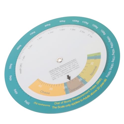 BELLIFFY Bmi Body Weight Index Messgerät Wandhängend Schnellablesbarer Gesundheits Drehkalender zur Bmi Ermittlung Hilfsmittel gegen Adipositas Kompaktes Gewicht und Chart für Erwachsene von BELLIFFY