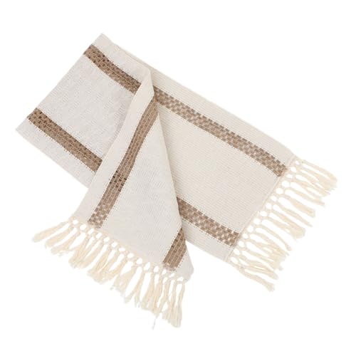BELLIFFY Boho Tischläufer mit Geknoteten Quasten Langer Rustikaler Tischläufer aus Polyester Festliche Tischdeko für Esstisch Moderne Bohemian Deko für Party und Alltag von BELLIFFY