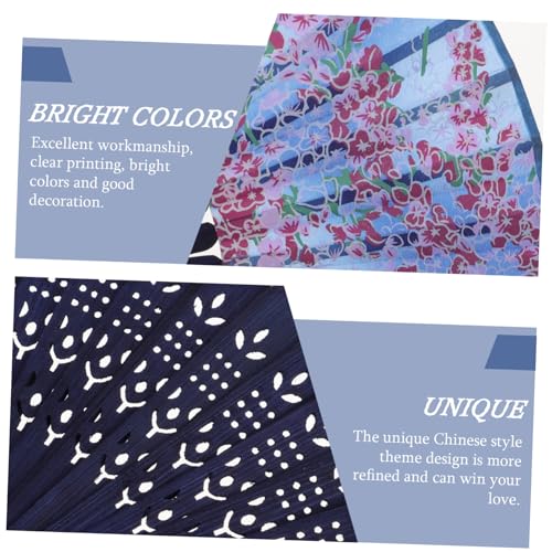 BELLIFFY Chinesischer Faltbarer Handfächer Klassisch Blau mit Schmetterlingsmuster Praktischer Party und Hochzeitsdekorations Fächer Leicht und Handlich als Tanz und Foto Requisite Geeignet von BELLIFFY