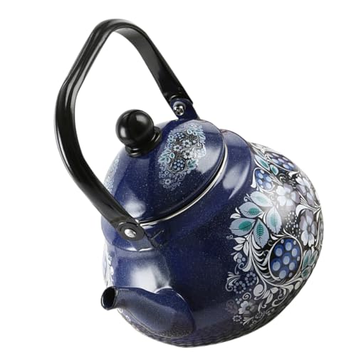 BELLIFFY Vintage Teekessel für Herd 2.5L Emaille Wasserkocher Retro Kanne Campingkessel Schnelles Erhitzen und Langlebig von BELLIFFY