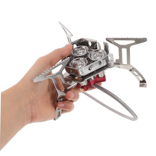 BELLIFFY Faltbarer Campingkocher aus Edelstahl Windfester Tragbarer Outdoor Gaskocher für Wandern Picknick mit Stabilem Brenner und Praktischem Transportbehälter von BELLIFFY