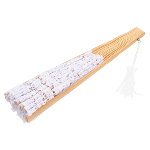 BELLIFFY Faltfächer Spitze Vintage Europäischer Fächer Handfächer für Hochzeiten Partys und Fotorequisiten Praktisch und Dekorativ Weiß von BELLIFFY