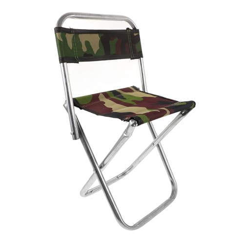 BELLIFFY Großer tragbarer Klappstuhl, hoher Campinghocker, strapazierfähig, Angelsitz, Camouflage, leicht zu tragen, zufällige Farbe von BELLIFFY