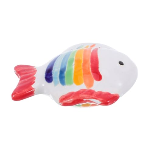 BELLIFFY Handbemalte Keramische Schwimmfische Bunte Streifen Realistische Schwimmende Fischfiguren Aquarium Teich Dekorationen für Garten und Wasserbecken von BELLIFFY