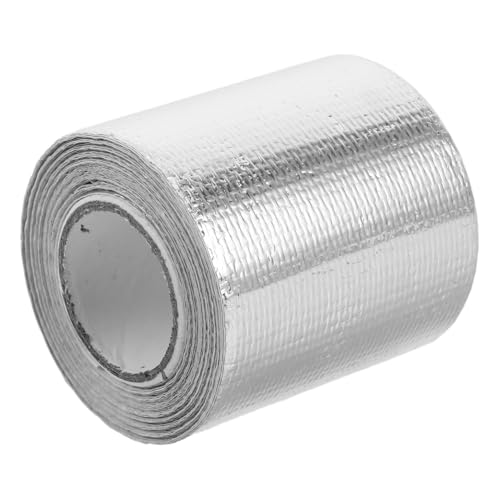 BELLIFFY Hochtemperaturbeständiges Hitzeschutzband Aluminiumfaser mit Starkem Kleberückseiten Schutz für Auspuffanlagen und Motoren Hitzebeständige Reißfeste Hitzeschutzmatte Silber von BELLIFFY