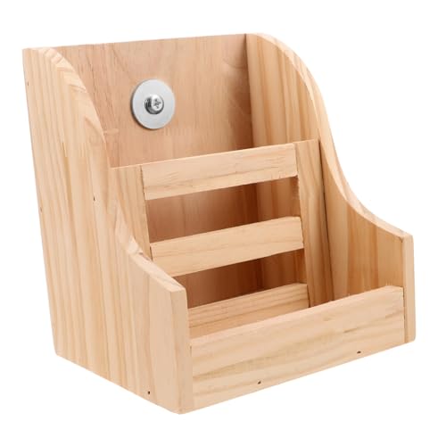 BELLIFFY Holz Heuraufe mit Napfschale Stabiles Futtergestell für Kaninchen Meerschweinchen Chinchilla Integrierter Heuhalter für Kleine Haustiere Einfache Installation Natürliche von BELLIFFY