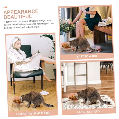 BELLIFFY Keramik Katzennapf mit Fassungsvermögen Kreativer Raumschiff Design Futternapf mit Stabilem Eisenhalter für Katzen und Kleine Hunde rutschfest und Praktisch für Futter und Wasser von BELLIFFY