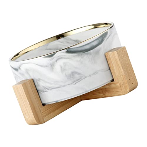 BELLIFFY Nordische Marmor Katzenfutternapf mit Holzständer rutschfeste Futterschale für Kleine Hunde und Katzen Stilvolle Graue Haustiernapf Langlebig und Leicht zu Reinigen BELLIFFY Nordische Marmor Katzenfutternapf mit Holzständer rutschfeste Futterschale für Kleine Hunde und Katzen Stilvolle Graue Haustiernapf Langlebig und Leicht zu Reinigen von BELLIFFY