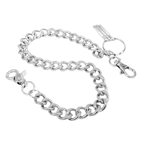 BELLIFFY Silberne Modische Hosenkette für Damen und Herren Vielseitige Geldbörsenverlängerungskette Stilvolle und Robuste Purse Chain Cooles Accessoire für Freizeit und Partys von BELLIFFY