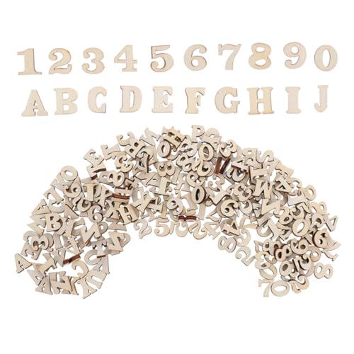 BELLIFFY Teiliges Holz Alphabet und Zahlen Set aus Naturbelassenem Holz Glatte Oberfläche Sichere Holzbuchstaben und Zahlen für DIY Bastelprojekte Frühkindliches Lernen und Kreative von BELLIFFY