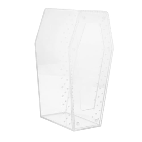 BELLIFFY Transparente Terrarienbox Stabile Reptilienzuchtbox Sargförmiges Gehäuse für Schlangen Geckos Bartagamen Spinnen und Schildkröten Kompakt für Schreibtisch und von BELLIFFY