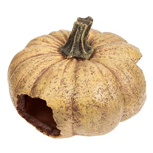 BELLIFFY Verschleißfestes Reptilienversteck Kürbis aus Hochwertigem Harz Terrarium Dekoration Multifunktional als Versteck und Ruheplatz Geeignet für Schildkröten Frösche Eidechsen und von BELLIFFY