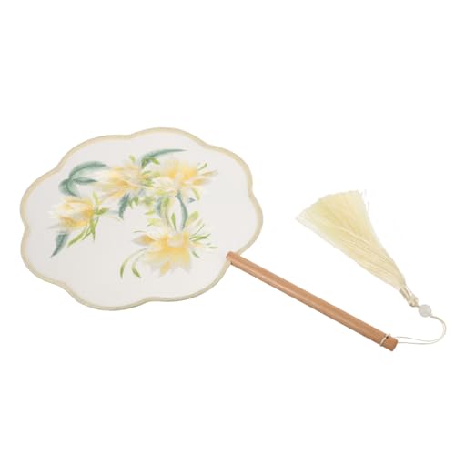 BELLIFFY Vintage Chinesischer Handgefertigter Handfächer aus Seide und Holz Tragbarer Sommerfächer für Damen Dekorativer Langlebiger Fächer für Strand Hochzeit Party und Alltag von BELLIFFY