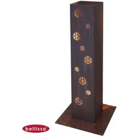 Bellissa - Corten Feuersäule 70cm Lichtsäule Windlicht Säule Garten Terrasse Deko - Schneeflocke von BELLISSA
