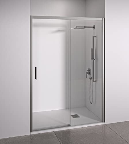 BELLOBATH – Duschwand 2 Paneele, davon 1 in Nische verschiebbar – Breite verstellbar von 150–155 cm – Höhe 195 cm – 6 mm Antikalk-Sicherheitsglas auf beiden Seiten – Profile in hellem Silber BELLOBATH – Duschwand 2 Paneele, davon 1 in Nische verschiebbar – Breite verstellbar von 150–155 cm – Höhe 195 cm – 6 mm Antikalk-Sicherheitsglas auf beiden Seiten – Profile in hellem Silber von BELLOBATH