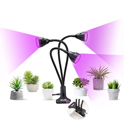 BELOEE 66 LEDs Pflanzenlampe Vollspektrum, 3 Köpfe pflanzenlampe zur überwinterung 3/9/12H Auto-Timer, Wachsen Lampe 3 Modi der Helligkeit / 10 Stufen dimmbar von BELOEE