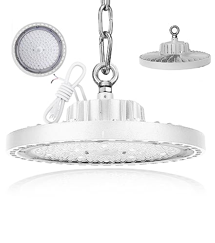 Hallenbeleuchtung 100W Weiß LED Werkstatt-Deckenleuchte Superhell UFO 11000LM IP65 für Hallen Strahler im Innen- und Außenbereich 6500K LED High Bay Lampe für Garagenlampe Warenhaus Kirche Hallenbeleuchtung 100W Weiß LED Werkstatt-Deckenleuchte Superhell UFO 11000LM IP65 für Hallen Strahler im Innen- und Außenbereich 6500K LED High Bay Lampe für Garagenlampe Warenhaus Kirche von BELOEE