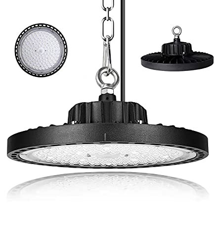 BELOEE 200W LED UFO Industrielampe, 20000LM LED Hallenstrahler, IP65 für Hallenbeleuchtung 6500K, LED High Bay Licht für Deckenleuchte, Hallenbeleuchtung, Werkstatt Hallen Deckenstrahler von BELOEE