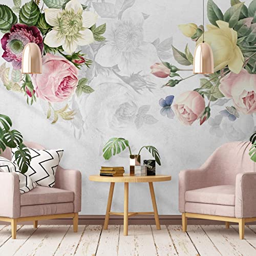 Tapete 3D Wandbild Schlichte Blumen Fototapete 3D Effekt Vliestapete Wohnzimmer Schlafzimmer Wanddeko von BELOKA