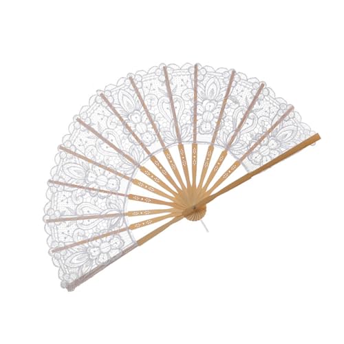 BELOWSYALER Eleganter Spitzenfächer mit ausgehöhltem Design, Handfächer für Hochzeit, Tanz, Fotografie, transparenter Stoff mit Holzrahmen BELOWSYALER Eleganter Spitzenfächer mit ausgehöhltem Design, Handfächer für Hochzeit, Tanz, Fotografie, transparenter Stoff mit Holzrahmen von BELOWSYALER