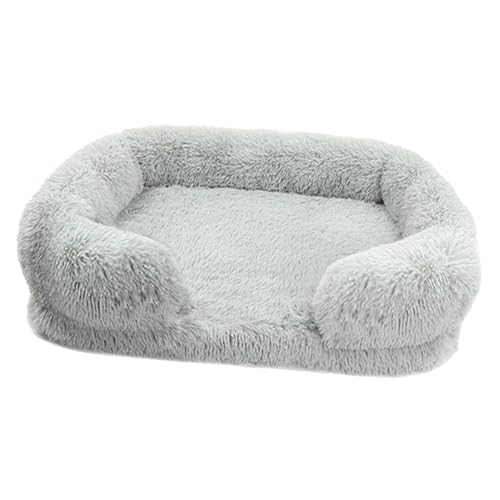 BELOWSYALER Haustierbett mit abnehmbarem Kissen, weich und pelzig, rutschfest, Hundekorb, Sofa, abnehmbares Nest, Winterbett von BELOWSYALER