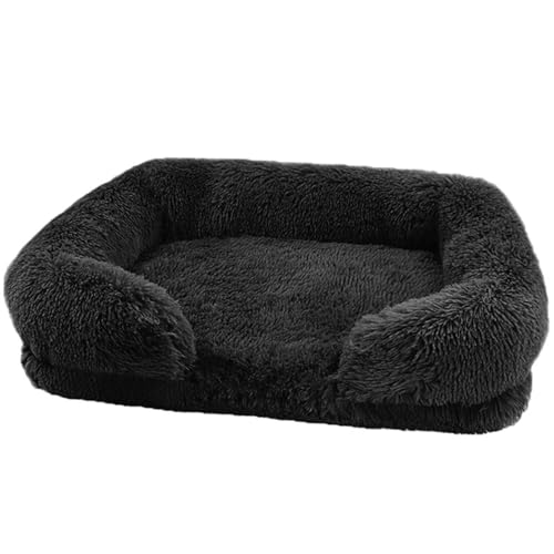 BELOWSYALER Haustierbett mit abnehmbarem Kissen, weich und pelzig, rutschfest, Hundekorb, Sofa, abnehmbares Nest, Winterbett von BELOWSYALER