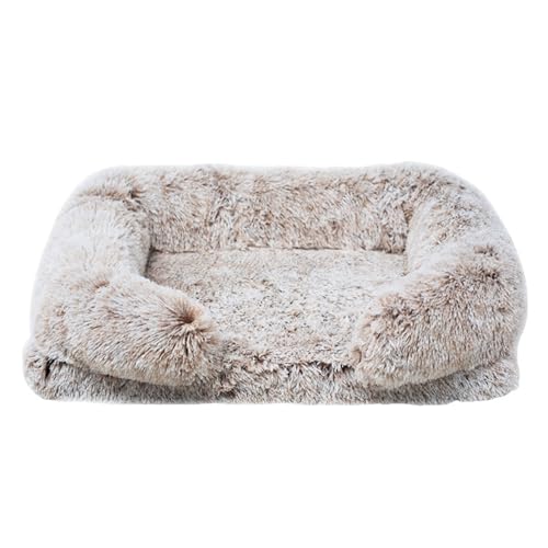BELOWSYALER Haustierbett mit abnehmbarem Kissen, weich und pelzig, rutschfest, Hundekorb, Sofa, abnehmbares Nest, Winterbett von BELOWSYALER