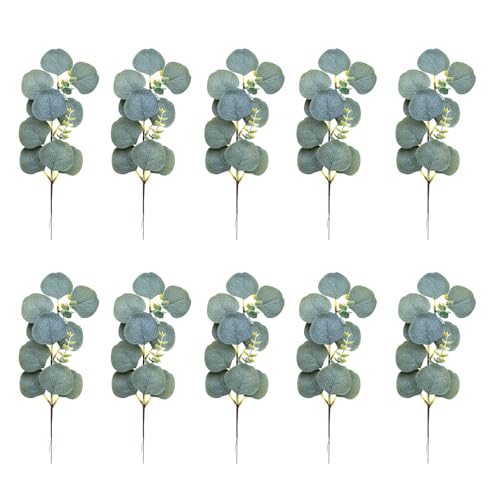 BELOWSYALER Künstliche Eukalyptus-Stiele, Hochzeitssträuße, Blumenzweige, Arrangements für Heimdekoration, 10 Stück BELOWSYALER Künstliche Eukalyptus-Stiele, Hochzeitssträuße, Blumenzweige, Arrangements für Heimdekoration, 10 Stück von BELOWSYALER