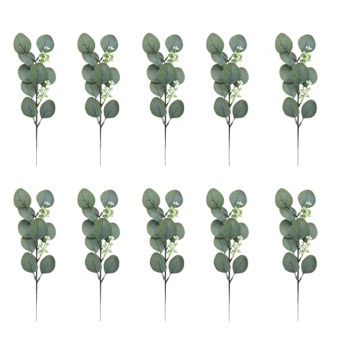 BELOWSYALER Künstliche Eukalyptus-Stiele, Hochzeitssträuße, Blumenzweige, Arrangements für Heimdekoration, 10 Stück BELOWSYALER Künstliche Eukalyptus-Stiele, Hochzeitssträuße, Blumenzweige, Arrangements für Heimdekoration, 10 Stück von BELOWSYALER
