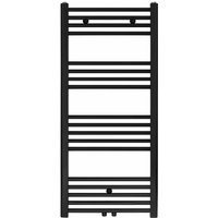 Badheizkörper - Mittelanschluss Schwarz Matt Gebürstet - 1200 x 500 (HxB)-537W - Schwarz Matt von BELRAD