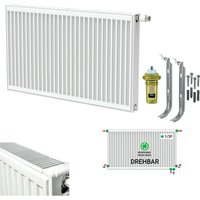 Universalheizkörper Kompakt Ventilheizkörper 6 Anschlüsse T22 600x2000-3464W - Weiß - Belrad von BELRAD