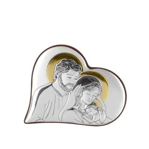 Belcom BELTRAMI Ikone Herz Heilige Familie 8,5x7 cm Gold Silber Miro Silber von Belcom