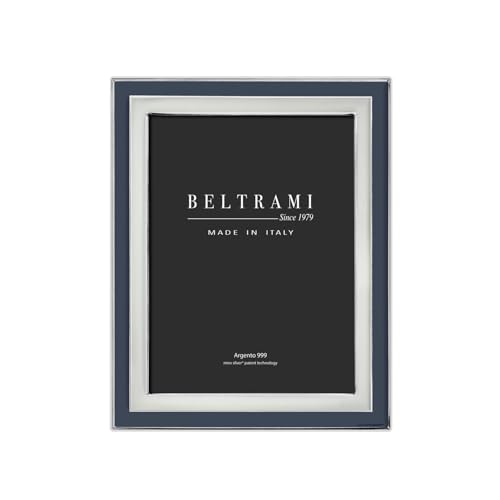 Belcom 1 RAHMEN HINZUFÜGEN WEIß-BLAU SILBER CM15X20, Holz Miro‘ Silbermetall Glas Karton, silberfarben von Belcom