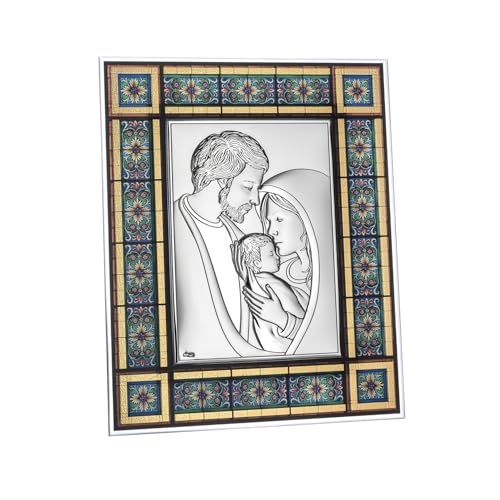 Beltrami 1 Heilige Familie Symbol Glas Kathedrale Grün CM29X3, Miro‘ Silbermetall Holz Karton von Beltrami