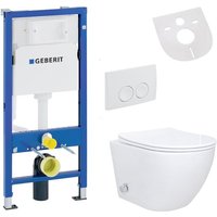 Spülrandloses Hänge wc Set mit Bidet Taharet Funktion Softclose Sitz und Drückerplatte mit Geberit UP100 Vorwandelement Spülrandloses Hänge wc Set mit Bidet Taharet Funktion Softclose Sitz und Drückerplatte mit Geberit UP100 Vorwandelement von BELVIT
