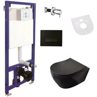 Belvit Spülrandloses Hänge-WC Komplettset Taharet-/Bidetfunktion Softclose-Deckel Vorwandelement Schwarz Matt Schallschutz Belvit Spülrandloses Hänge-WC Komplettset Taharet-/Bidetfunktion Softclose-Deckel Vorwandelement Schwarz Matt Schallschutz von BELVIT