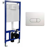 Belvit - Trockenbau Vorwandelement Montageelement Für Wand-WC mit Betätigungsplatte - Weiß Blau von BELVIT